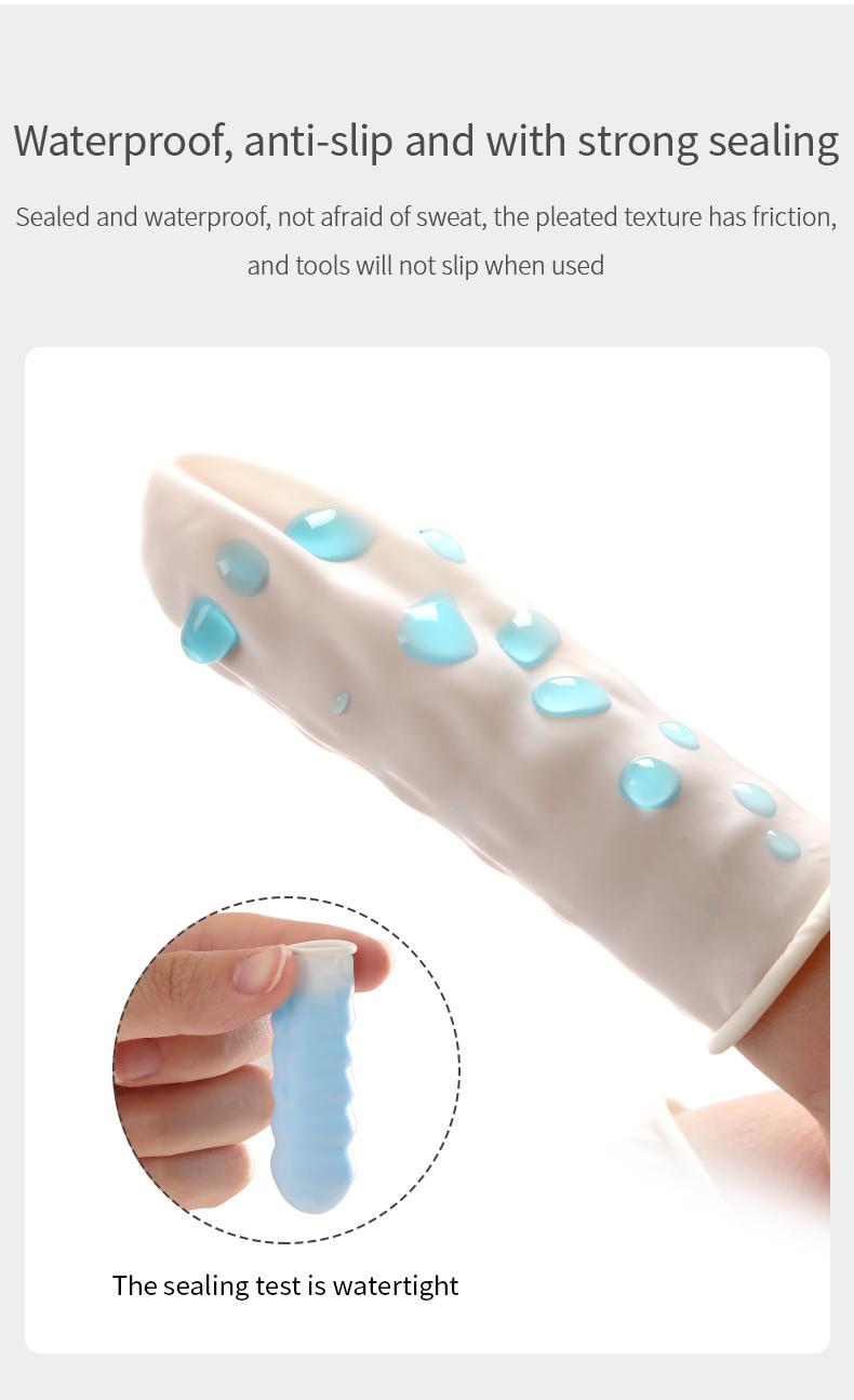 FaSoLa disposable rubber finger covers are non-slip, wear-resistant, and provide hand protection. They are highly elastic and allow touch-screen use, offering flexible dexterity