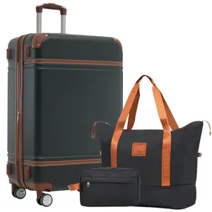 ARCH Hardshell Luggage Set with Bags Lightweight 28-Inch Suitcase Double Spinner Wheels TSA Lock Vintage Black Travel Luggage for Men Women Business Trip Vacation Carry-On Checked Bag, Home Furniture and Household Product Search Terms