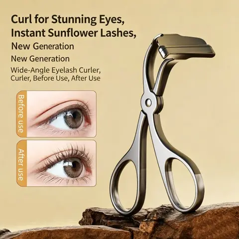 Frameless Eyelash Curler, Sunflower Wide-Angle, Beginner Friendly, Long-Lasting Lash Curling, No Eyelid Pinching, Recommended by Makeup Artists, Beauty Lash Curler