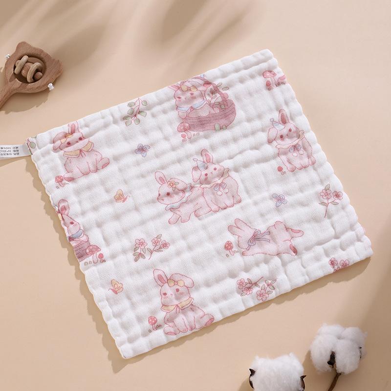 5Pcs Soft Absorbent Baby Towels 9.84x9.84 Inch, Cute Cartoon Multi-Purpose Newborn Washcloths Bibs Bath Towels, Lightweight Quick-Drying Portable, Ideal Halloween Gift