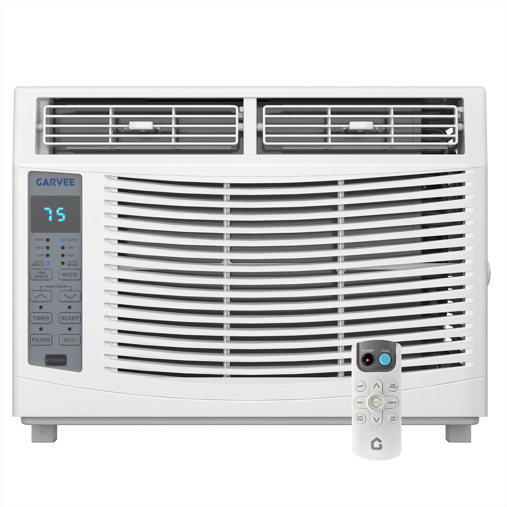 6000 BTU Window Air Conditioner, Window AC Unit with Remote Control, Cools Up to 250 Sq Ft, 3 Modes, Sleep Mode, Adjustable Fan Speeds, Washable Filter, Easy Install for Bedroom or Office