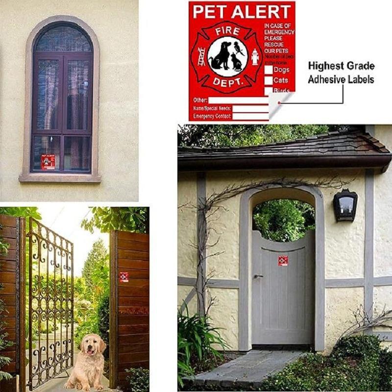 Pet Alert Sticker, 5pcs/set Pet Themed Warning Sticker for Home, Pet Alert Notification Sticker for Garden Yard