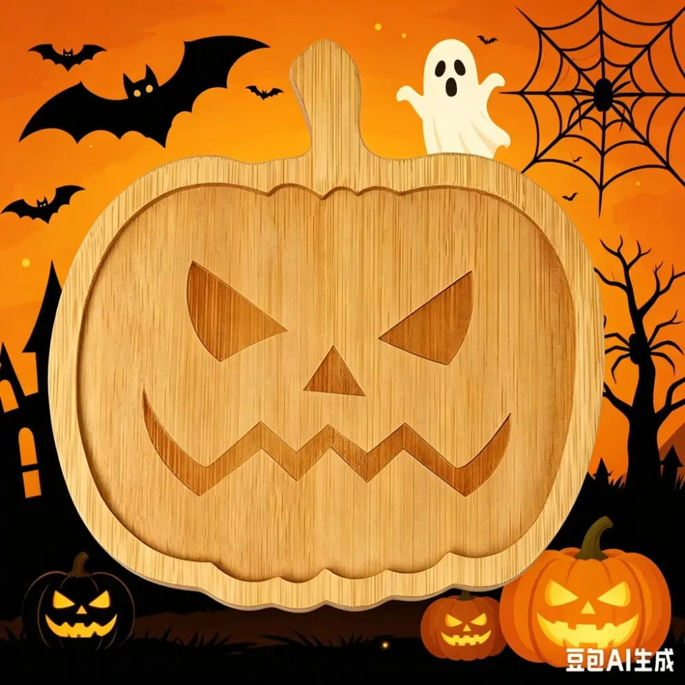 This pumpkin wooden tray steals the spotlight at every Halloween party! Reusable Halloween Pumpkin Shape Serving Tray, Multi-Purpose Wood Charcuterie Plate for Fruits, Snacks & Party Charcuterie Spreads