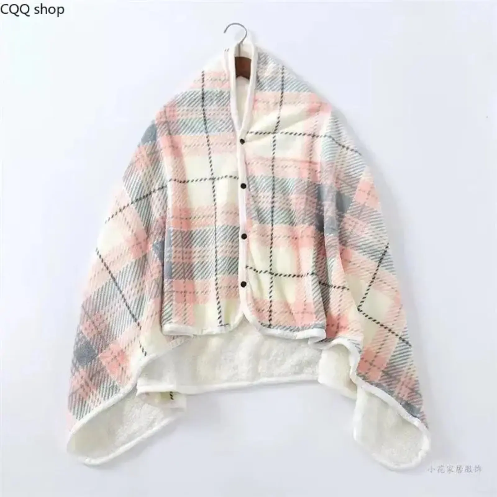 Wearable Polar Fleece Throw Blanket - Sleeveless Plush Cape with Button Closure, Keep Warm Cold-Weather Body-Warming Blanket for Home Use, Throw Blankets, Keep Warm Blankets