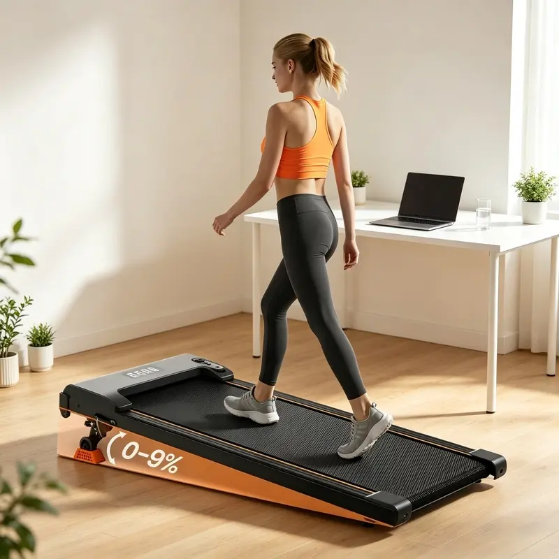 3-in-1 treadmill, with 9% incline adjustment, portable home treadmill, 300 lbs weight capacity, silent walking machine, with remote control
