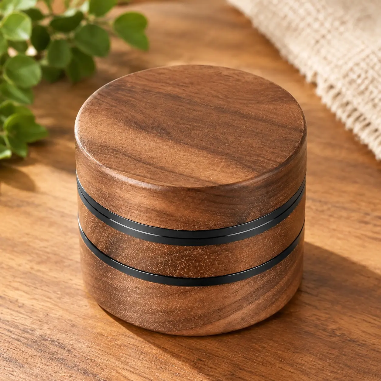 3-Piece Grinder, 2.5" Walnut Wood & Aluminum Grinder for Kitchen Spices with Large Bottom ChamberGift