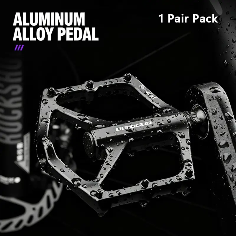 Bicycle Pedals, Road Bike Aluminum Alloy Pedals, Lightweight Wide Bearing Anti-Slip Pedals, Cycling Gear, Compatible with Various Bikes