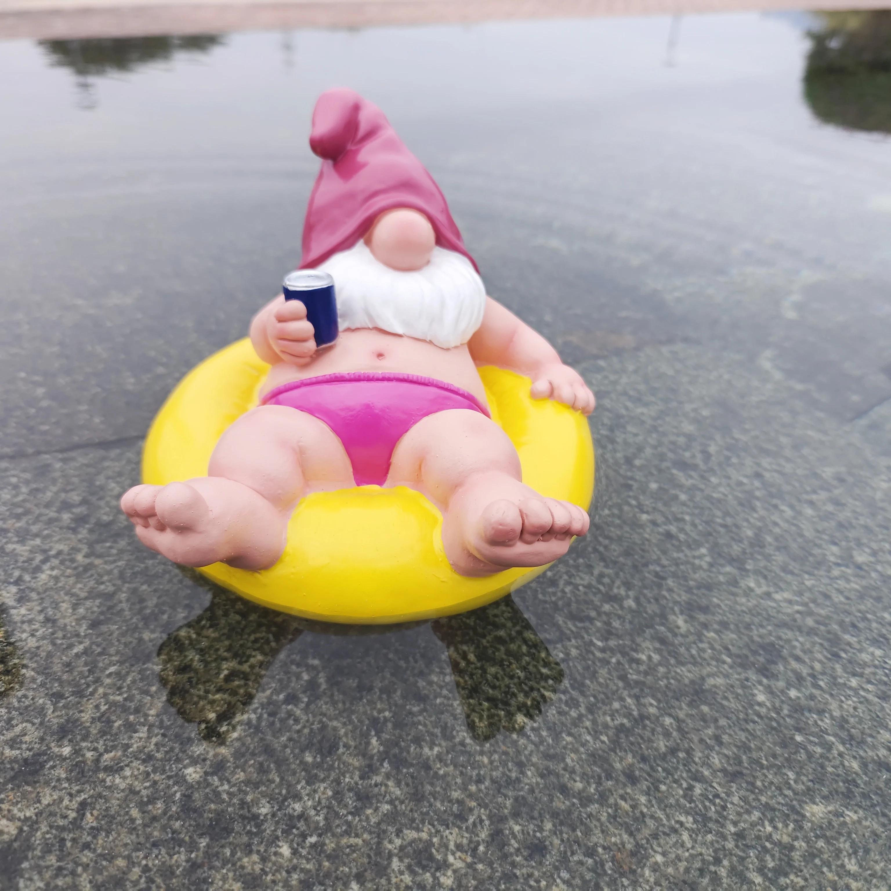 Christmas ornament floating dwarfs decoration garden gnomes swimming pool terrace accessories pond decoration outdoor decoration