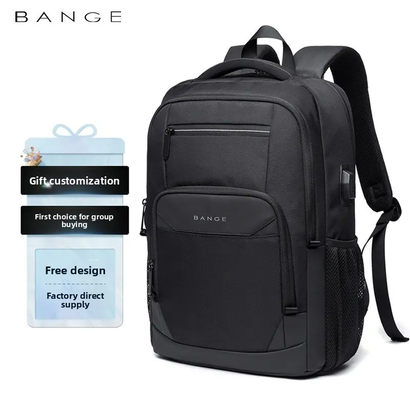 BANGE men's backpack large capacity backpack usb backpack commuter waterproof wear-resistant portable Travel Backpacks