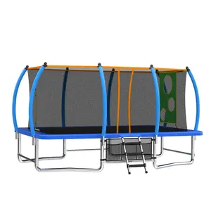8X14FT Outdoor Square Trampolines for Kids Adults Long Rectangular Tumbling Trampoline