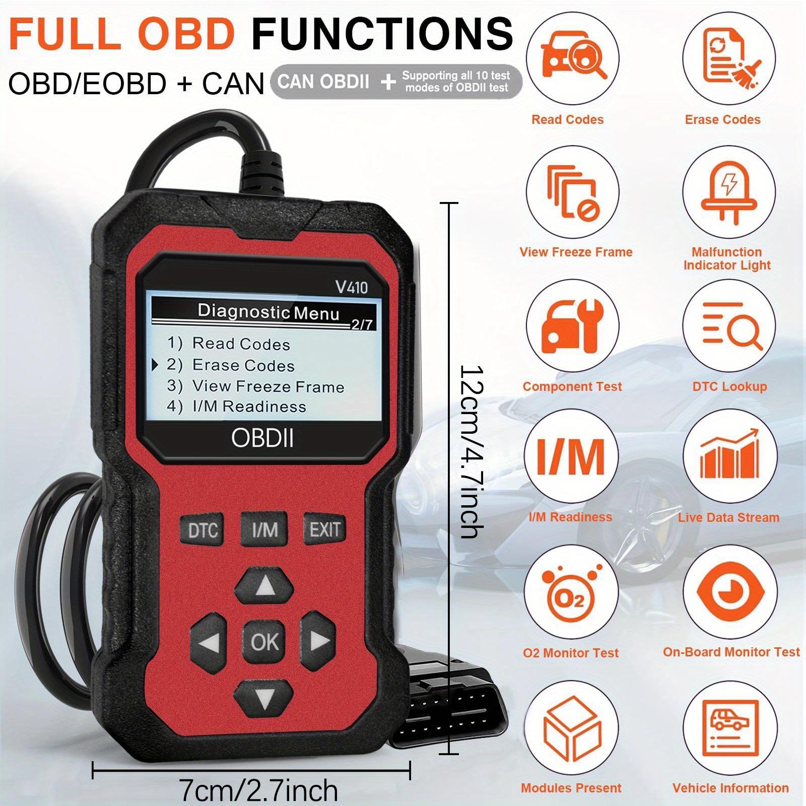 2025 Newest Enhanced Universal OBDII Scanner V410 Car Engine Fault Code Reader Diagnostic Tool Clear Reading Error Codes for 1996 or