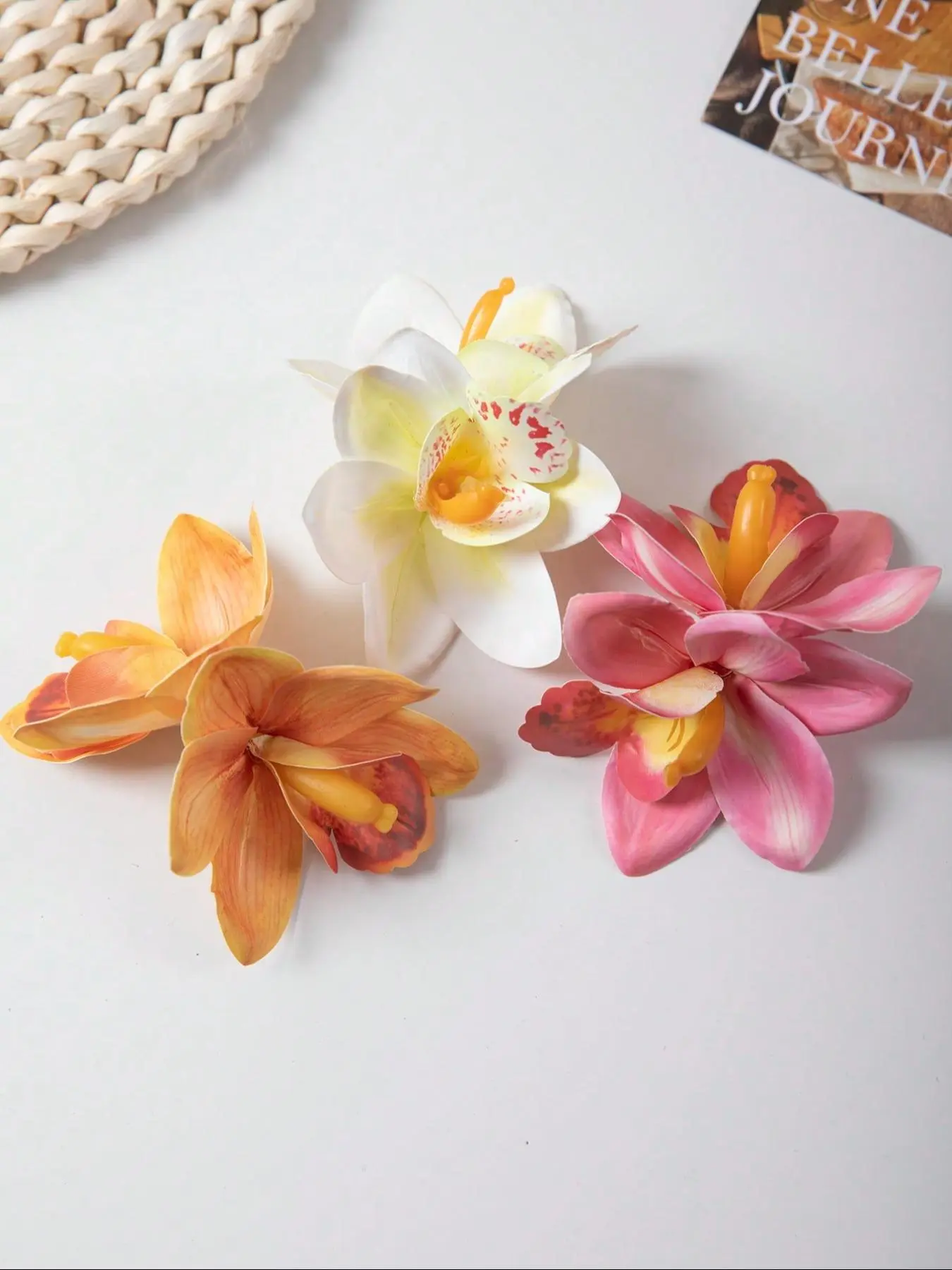 Flower Design Hair Clips, Floral Hair Clips, Hawaiian Flower Hair Clips, Tropical Hair Accessories, Hair Accessories for Women & Girls, Suitable for Thick Hair, Hibiscus Hair Pin, Flower Claw Clips