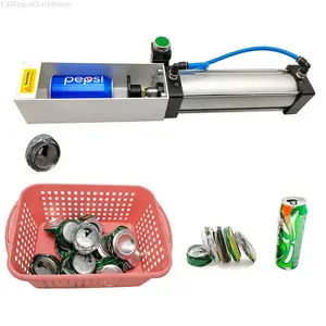 Aluminum Can Crusher, Heavy Duty Pneumatic Cylinder Soda Beer Can Crusher, Eco-Friendly Recycling Tool (Countertop Button Valve)C37GraceClothStore