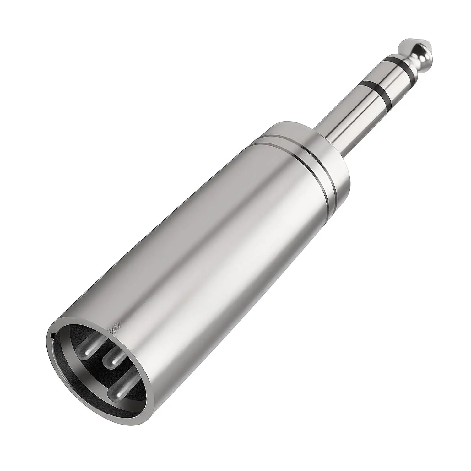 1/4 Inch (6.35mm) to XLR Adapter, 1/4" 6.35mm TRS Stereo Male to 3-Pin XLR Male Balanced Mic Audio Converter Connector for Microphone Preamp, Mixer, Speaker, Amplifiers, Audio Interface