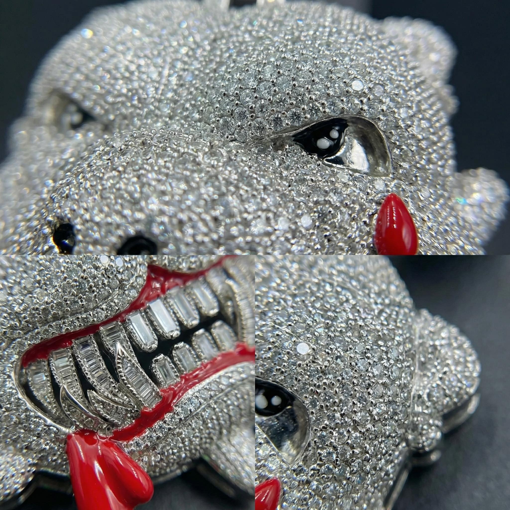 Heavyweight Bloody Bulldog Pendant with Rope Chain| Custom Initial Hip Hop Mascot| Edgy Streetwear Drip