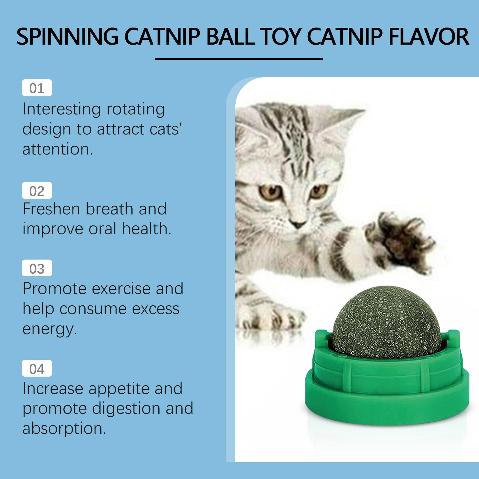 Mint-Flavored Rotating Cat Ball Toy, Chew Toy Tooth Cleaning Care Rotating Mint Ball