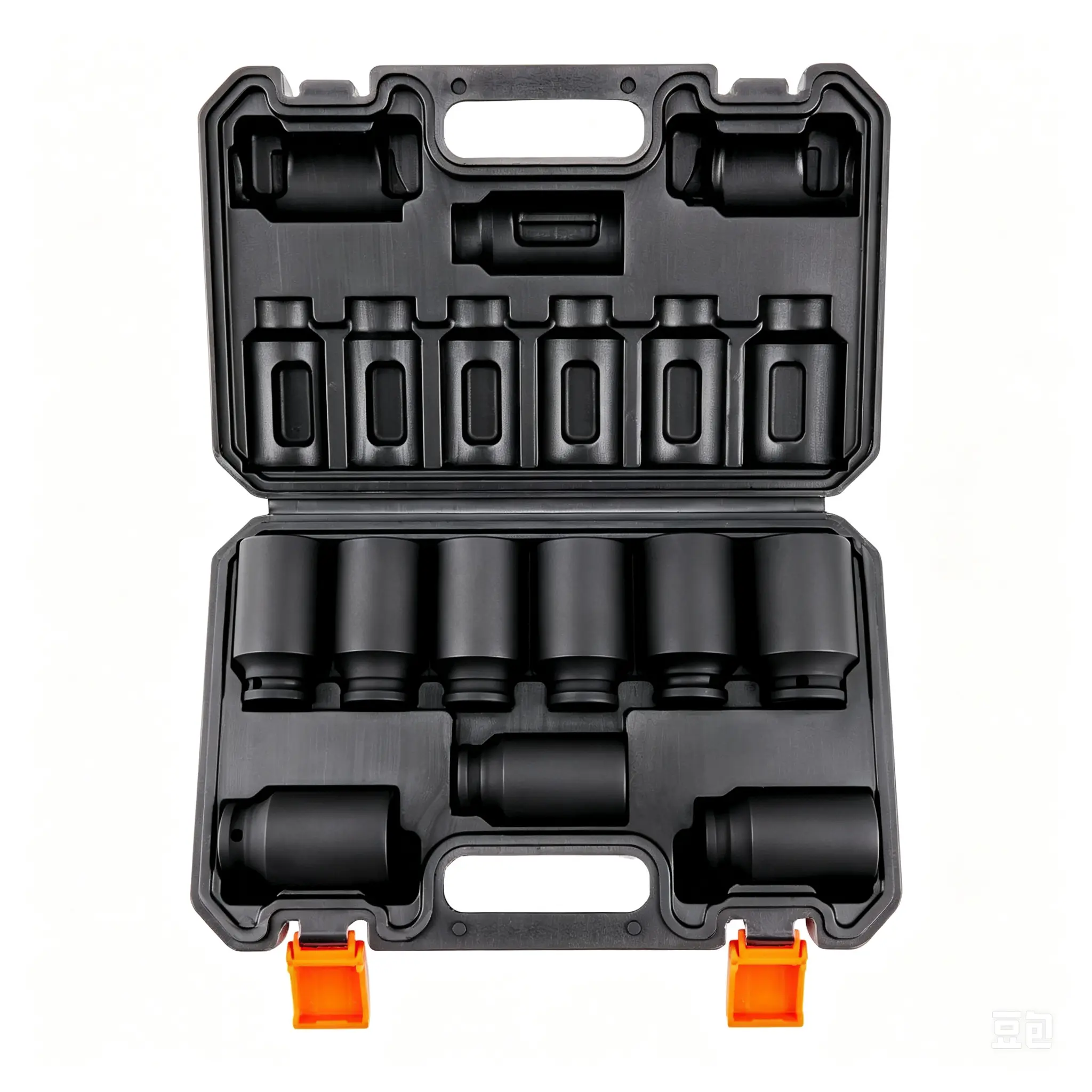 1/2" Drive Impact Socket Wrench Set, 9-Piece Metric Deep Socket Set (29-38mm), 6-Point Cr-Mo Alloy Steel, High Torque Tool, Less Bolt Rounding, Easy-to-Read Markings, Rugged Construction, Storage Case Included for Auto Repair Mechanics