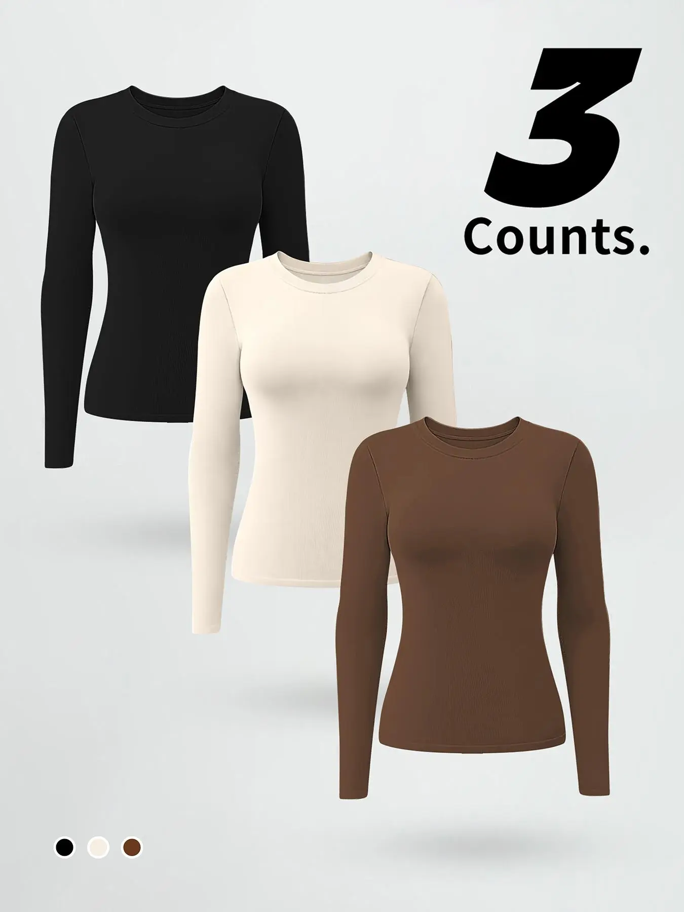 Women's Plain Waist Cinch Long Sleeve Fitness Sport Top, Seamless Knit, Comfortable for Gym and Daily Wear, Fall Winter Sportswear
