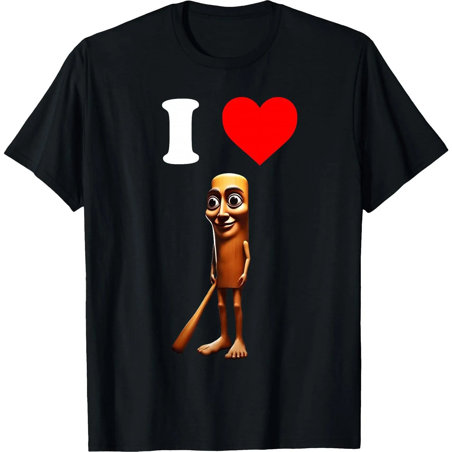 I Love Tung Tung Tung Sahur Italian Brainrot Meme T-Shirt Funny Graphic Tees Unisex Cotton Crewneck Top