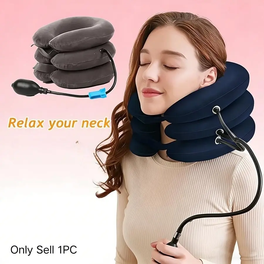 Inflatable Cervical Traction Neck Stretcher, Easy-to-Use Device for Neck Muscle Tension Management, Home Use, Christmas Gift