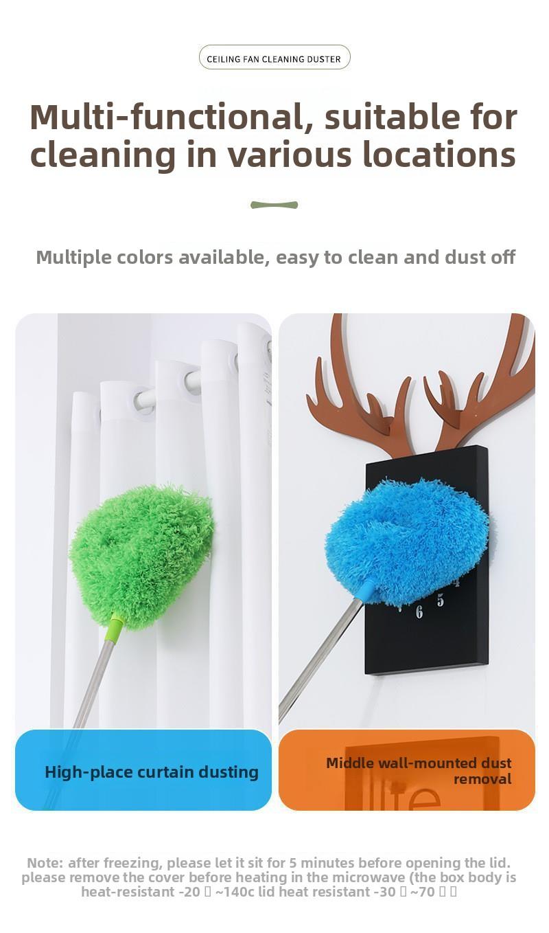 Electrostatic Dust Cleaning Tool, Household Retractable Duster for High Ceiling & Deep Cleaning, Retractable Microfiber Duster, Ceiling Fan Cleaning Brush, Reusable and Effortless Cleaning, Ideal for RV, Home and Daily Use