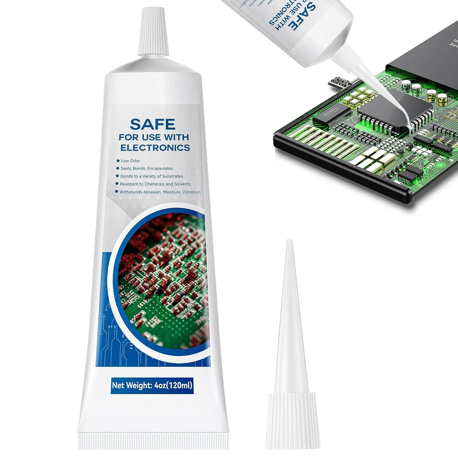 4 oz/120 ml Conformal Coating for Electronics, Waterproof Silicone Conformal Coating, Fast-Dry Clear Insulating Sealant for Circuit Boards, LED Lamps, Appliance Control Boards, RC Electronics
