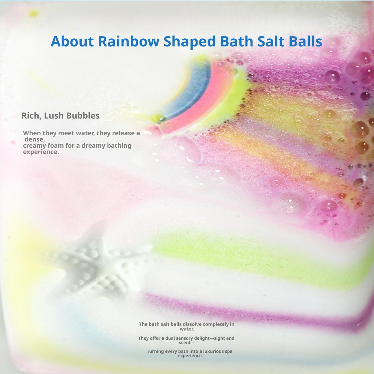 Children's rainbow bath bombs, rainbow bath bombs in various shapes, suitable as Easter basket filler toys for children and girls, for bubble baths