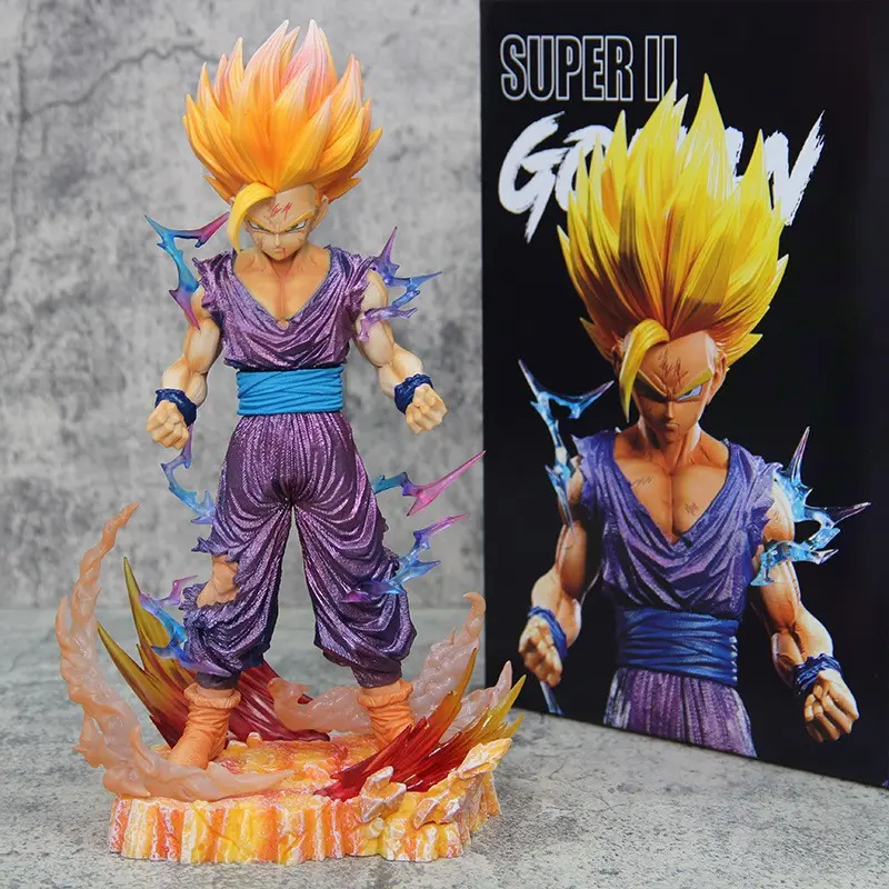 Dragon Ball Son Gohan Super Saiyan 2 Figure, Lightning Effect Statue Model, Anime Collectible Figurine, Secondary Dimension Display Piece