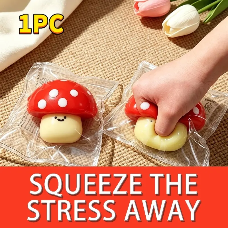 Shape-shifting white mushroom-shaped plush toy, made of ultra-soft material; a sensory toy for children with autism; perfect for holiday parties, classroom rewards, Christmas, Halloween, and as a birthday gift
