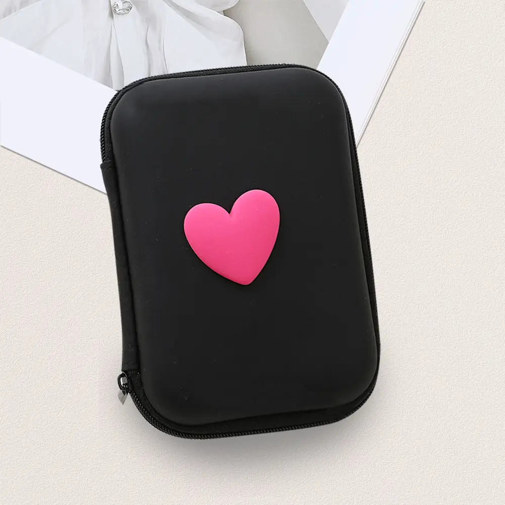 Compact Square Cable Storage Pouch Data Cable Organizer Bag for Travel USB Cords Earphones Hard Shell Case