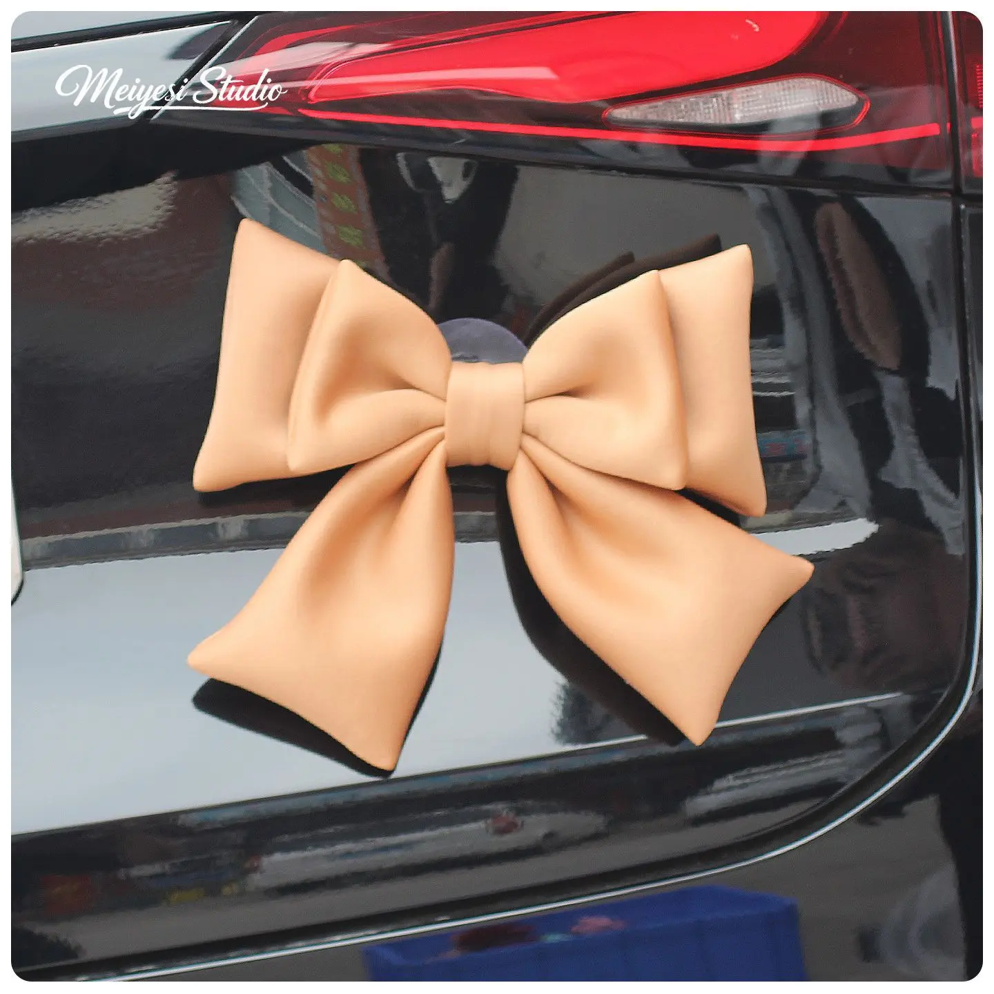 Khaki - [Large] Bow/Viscose - Rear Ornament