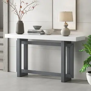 Natural Pine Veneer MDF 59.1"L*15.7"W*31.7"H Console Table, Solid Pine Rectangular Legs Adjustable Leveling Feet 200LBS Load Slim Entryway Sofa Table for Hallway Living Room Bedroom Office