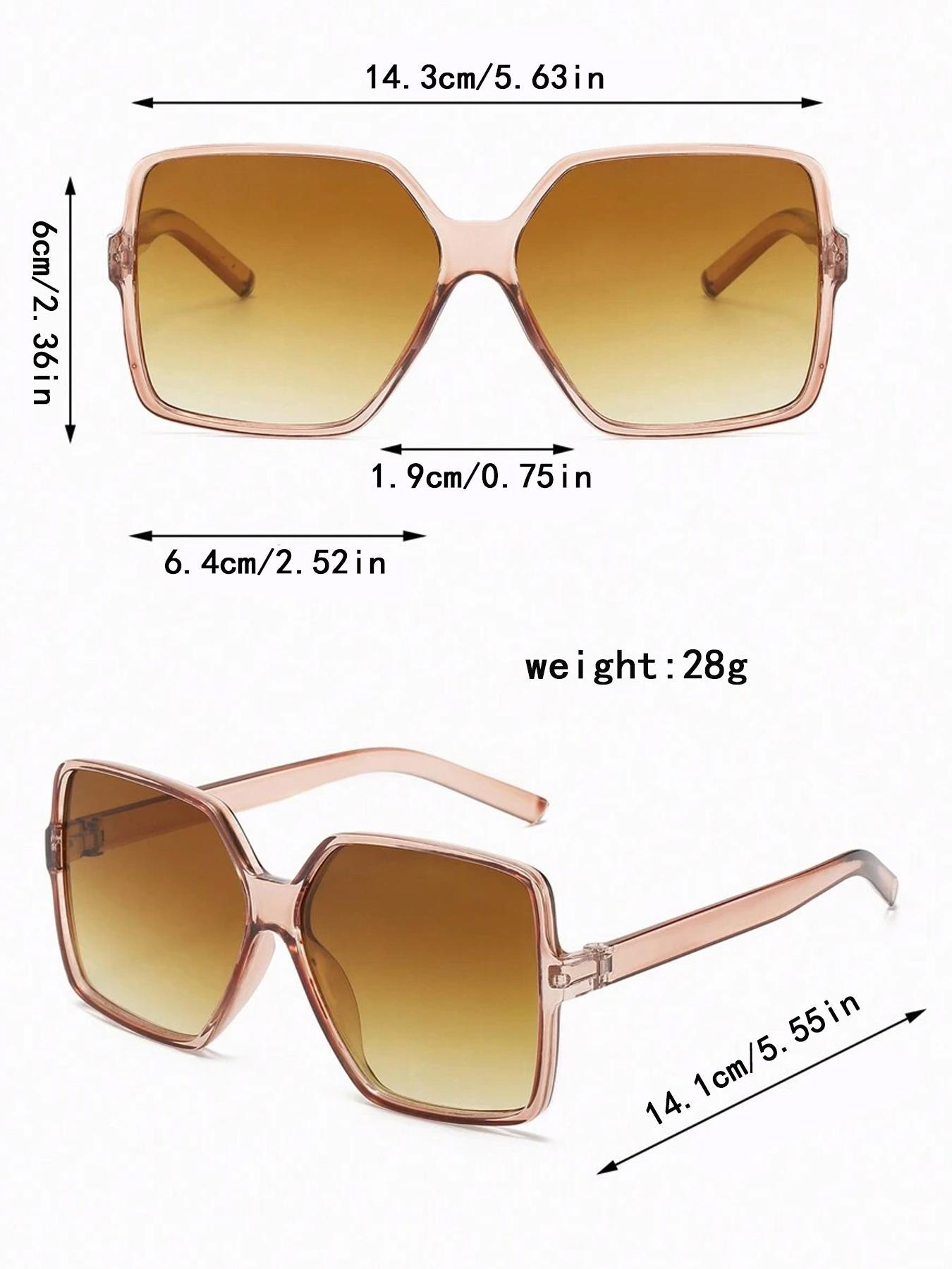 Casual Stylish Geometric Large-frame Gradient Decorative Eyeglasses, Perfect for Men and Women, Suitable for Summer Travel and Photography