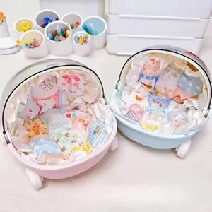 Doll Stroller Storage Box Doll Decor Labubu Space Module Doll Sleep Cradle Cart Dolls Bed Furniture Accessories