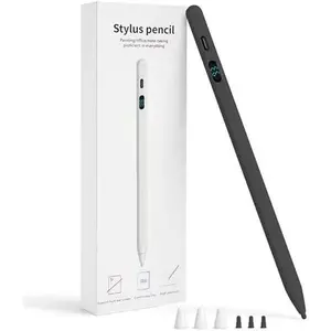 2-in-1 Stylus Pen for Touch Screen with LED Power Display, Universal Stylus Rechargeable Active Pencil Compatible with iPad 2018-2026, iPhone, Samsung, Android Tablet, Switch - Tilt Sensitivity Drawing, Fast Charge USB-C Digital Pen
