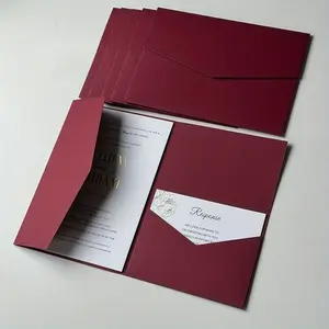 8pcs/set Elegant Three-Fold Wedding Invitation Kit - 5.0X7.0Inch, Perfect for Parties And Celebrations, Envelopes, Wedding Invitations, Party Invitations, Decorative Wedding Greeting Cards, Paper Cards, Pure Color Cards, Celebrations, Bridal Events