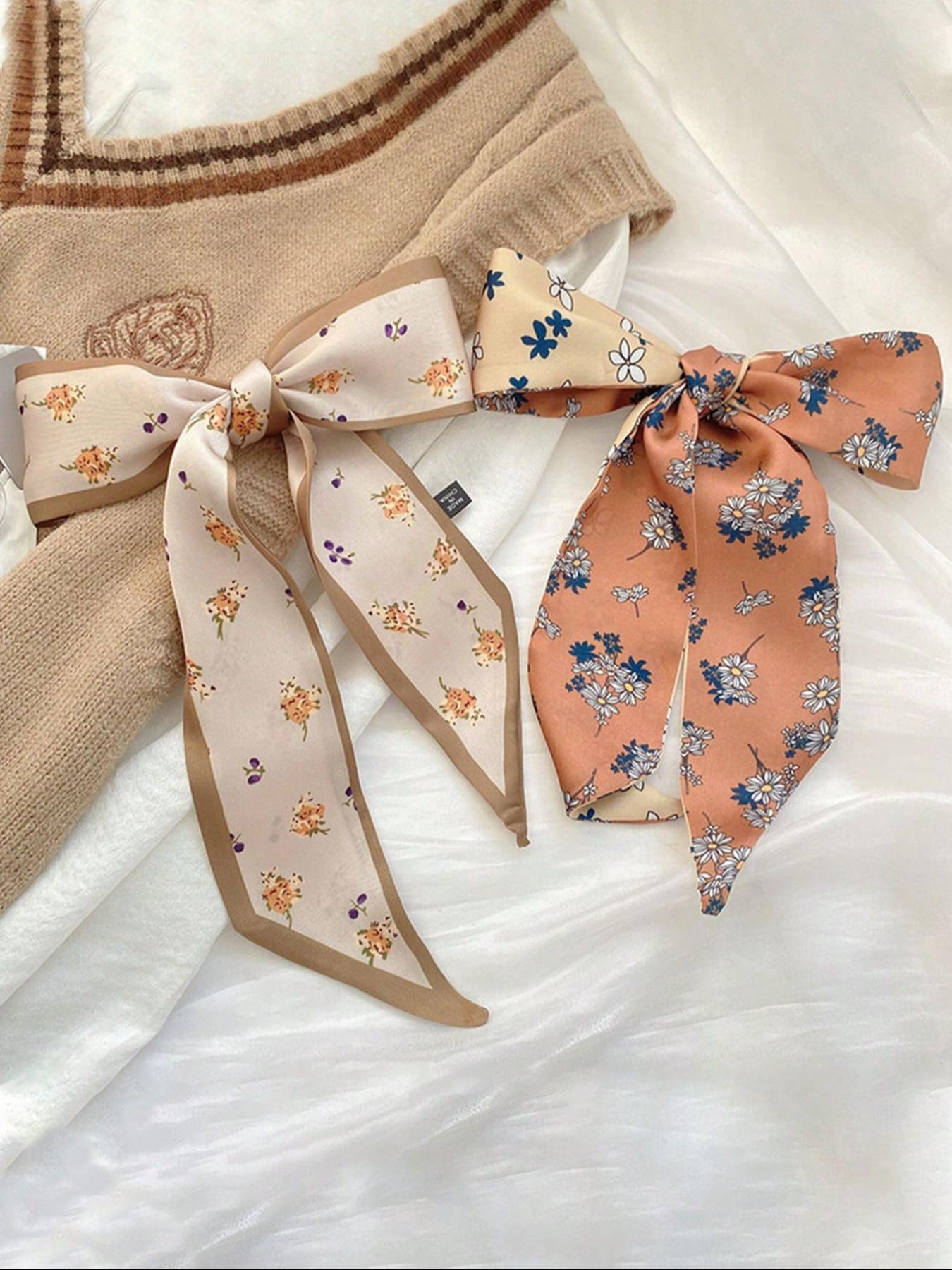 Women's Elegant Ditsy Floral & Heart & Striped Pattern Hair Band, Casual Versatile Hair Accessories for Daily Wear, Minimalist Headwear Suitable for Thick Hair, Floral Hairbands