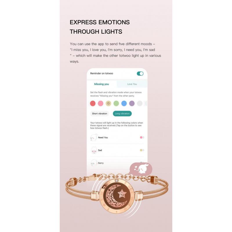 [Creative Gifts]totwoo Long Distance Touch Bracelets with Sun&Moon Functional Love Connect Gift For Boyfriend or Girlfriend or your Family