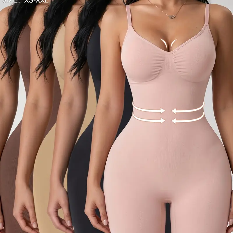 Women's Sleeveless Jumpsuit, Adjustable Straps, Seamless Design, Comfortable Fit, Ideal for Gym, Yoga, Casual Wear, All Seasons, Workout Fitness Jumpsuit