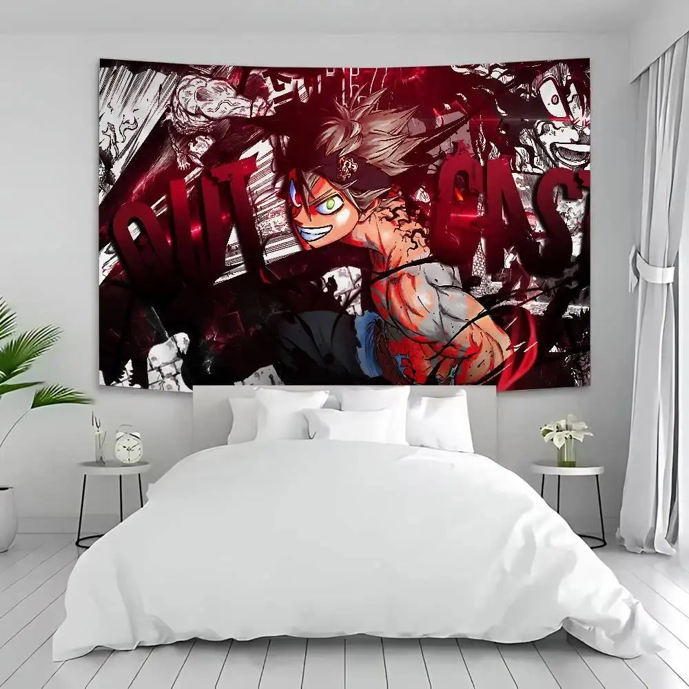 Japanese Anime Black Clover Hanging Tapestry - Synthetic, Wrinkle-Resistant, All-Seasons Home Wall Decor for Anniversary, Birthday - Indian Buddha, Witchcraft, Hippie Themed Backdrop
