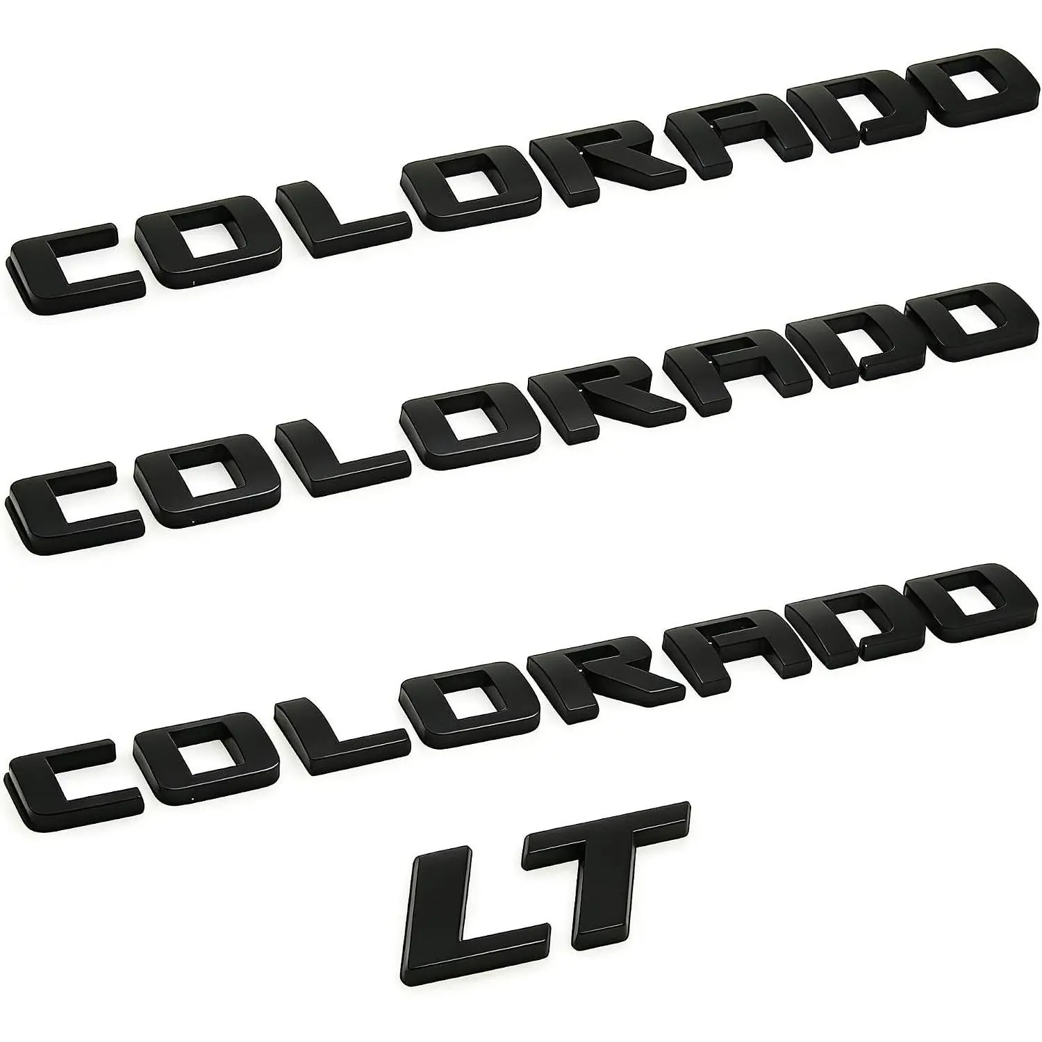 3D Raised and Strong Adhesive Decals Letters Colorado LT Fender Tailgate Badge 3D Logo Emblem Nameplate Letter Truck Replacement for 03-18 Chevrolet Colorado (Matte Black)