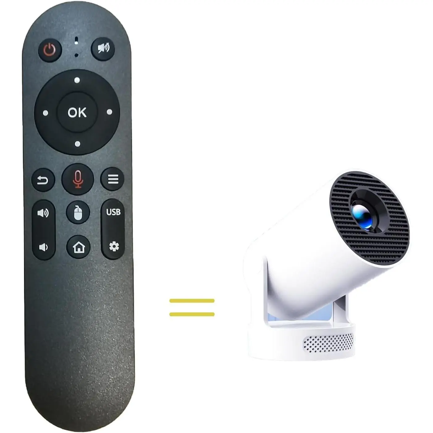 Voice Remote Control Compatible for  HY300Pro+, HY310 Manual Focus 4K Mini Projector