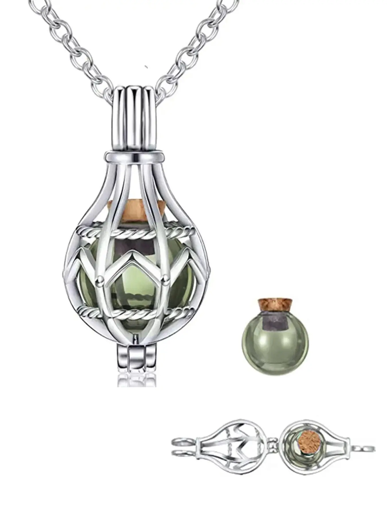 1 Pcs Hollow Teardrop Pendant Necklace With Openable Ashes Compartment For Women Men Memorial Jewelry
