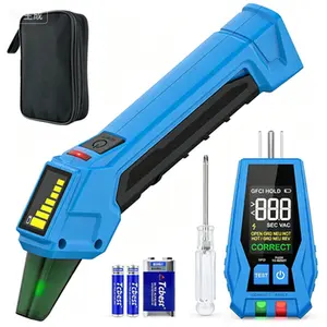 AC 90-135V Circuit Tracer, Digital Breaker Finder with GFCI Outlet Tester, Electrical Circuit Detector with Buzzer Alarm & Color LCD Display, Reusable Circuit Identifier with Carrying Case, Includes Batteries & Accessories