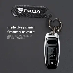 1Pcs Carbon Fiber Key Chain Car Key High Grade Keyring For Dacia Logan Sandero Jogger Spring Bigster Duster Lodgy Dokker