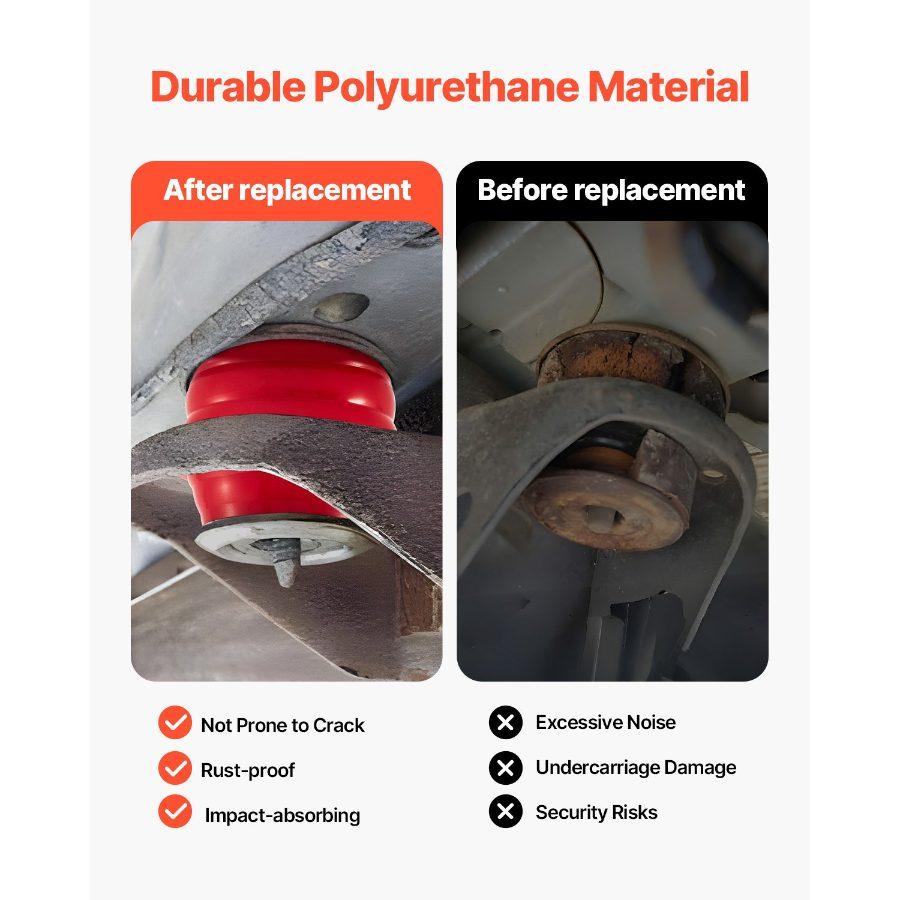 VEVOR Body Mount Bushing Kit, Compatible with 2008-2016 F250 F350 Super Duty, 60 PCS Polyurethane Body Mount Kit, Quick Replacement, Durable Components for Improving Bumpy Driving Performance, Red