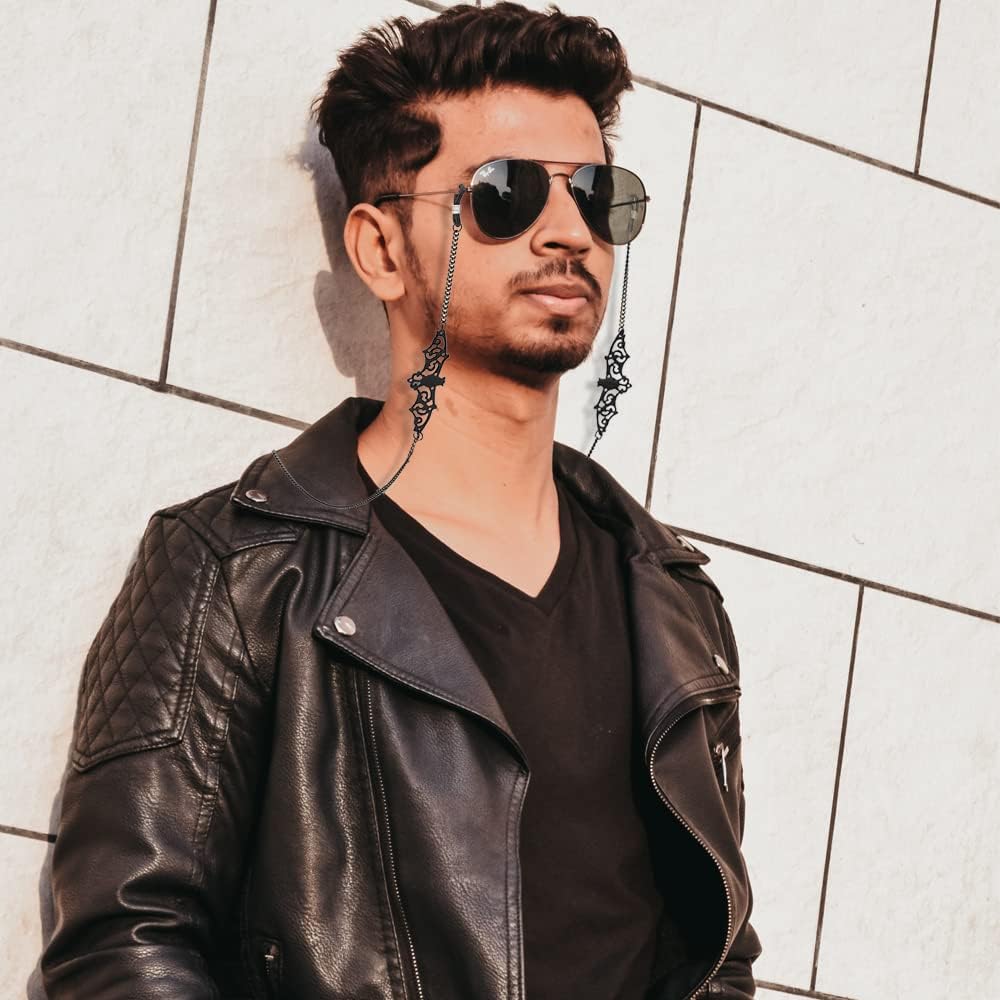 Women Men Glasses Sunglasses Chain Black Bat Eyeglass Strap Holder Eyewear Reading Glasses Retainer