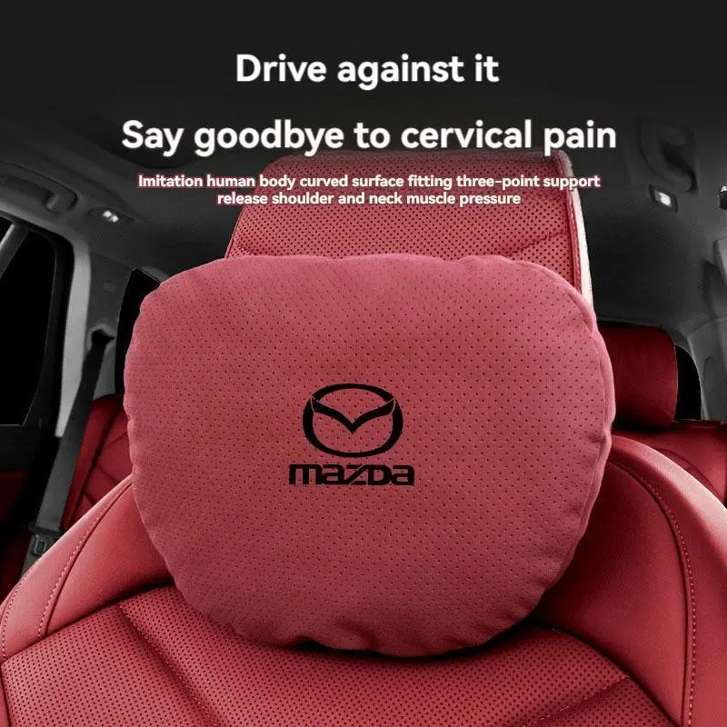 Suede Seat Headrest Neck Pillow Soft Comfort Cushion Lumbar Support For Mazda CX-3 CX-4 CX-5 CX-7 CX-9 Mazda 3 Axela 6 Car
