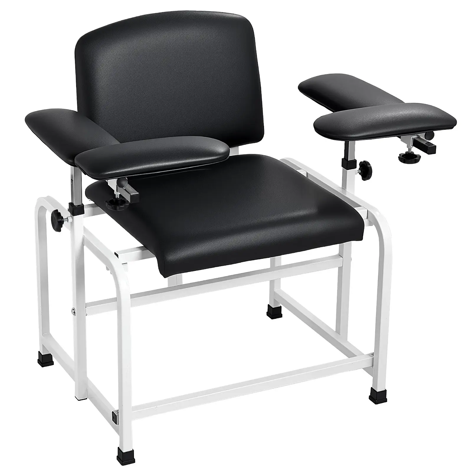 VEVOR Phlebotomy Chair, 750LBS Capacity Blood Draw Medical Chair with Adjustable Armrests, Soft Padded Seat, Easy-to-Clean PVC Leather for Hospitals, Clinics