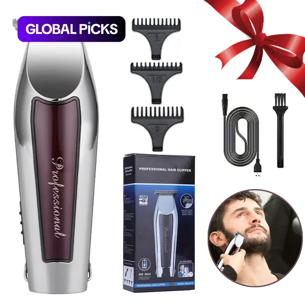 Cordless Mini Hair Clipper for Men, Rechargeable Portable Hair Trimmer Set for Home and Travel, USB-Rechargeable Barber Clippers Kit with Fade Clipper, Hair Removal Trimmer #GLOBAL PICKS